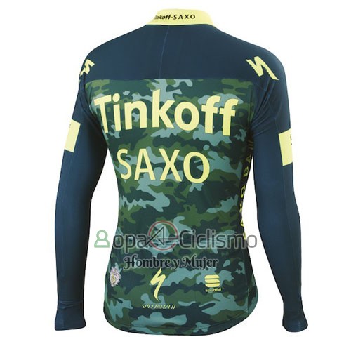 Tinkoff Saxo Bank Ropa Ciclismo Culotte Largo 2016 Mangas Largas AMarillo y Verde